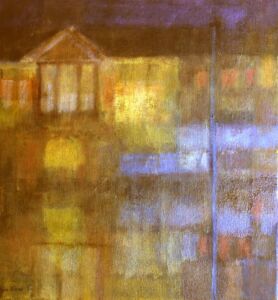 Old Custom House at Night 2000, Oil on canvas, 46x51cm