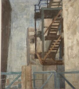Stairway 2000, Oil on canvas, 46x51cm
