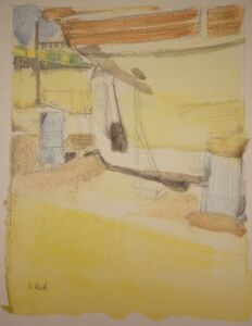 Yellow Boat 2000, Watercolour, 18x20cm