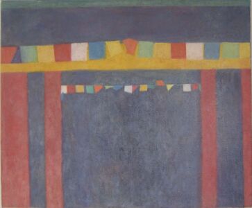Temple Flags near Lijiang 2004, Oil on canvas, 59x49cm