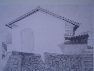 Study for Village near Dali 2004, Pencil on paper, 25x35cm
