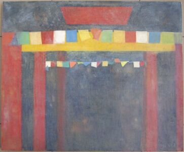 Temple Flags near Lijiang 2004, Oil on canvas, 59x49cm