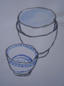 Three Bowls 2005, Watercolour (framed), 28x40cm