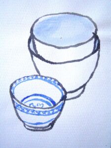 Three Bowls 2005, Watercolour (framed), 28x40cm
