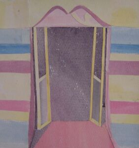 Buddha feet doors collage 2005, Collage, 25x25cm